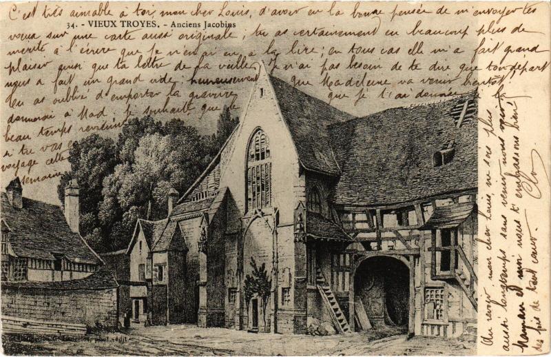 Carte postale ancienne Troyes Anciens Jacobins à Troyes