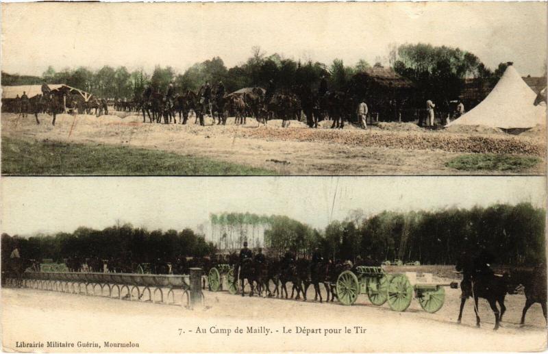 Carte postale ancienne Mailly le Camp le depart pour le Tir à Mailly-le-Camp