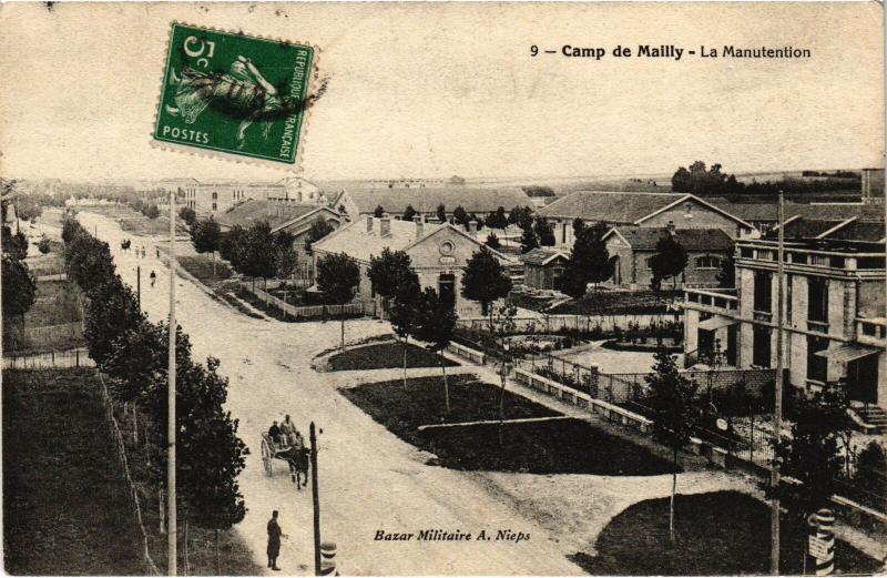Carte postale ancienne Mailly le Camp la Manutention à Mailly-le-Camp