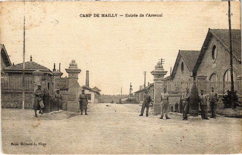 Carte postale ancienne Mailly le Camp entree de l'Arsenal à Mailly-le-Camp