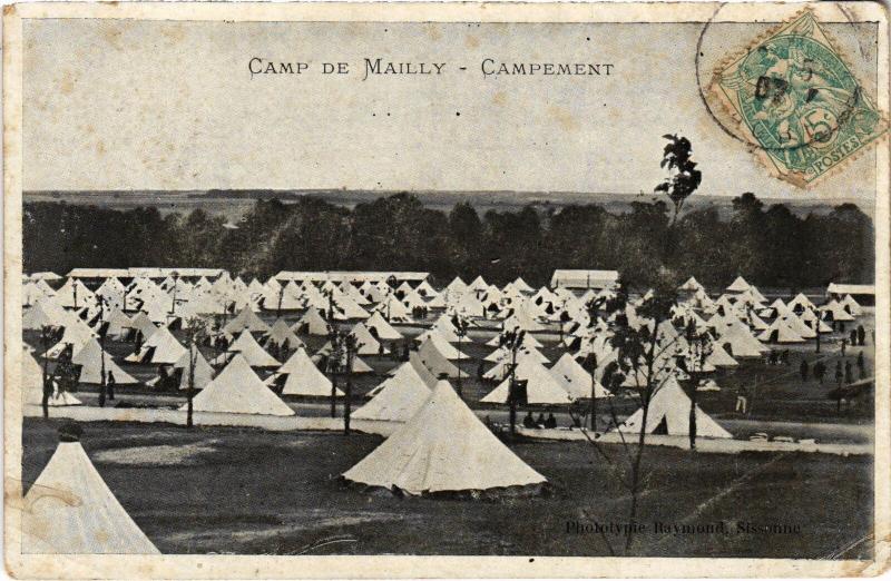 Carte postale ancienne Mailly le Camp campement à Mailly-le-Camp