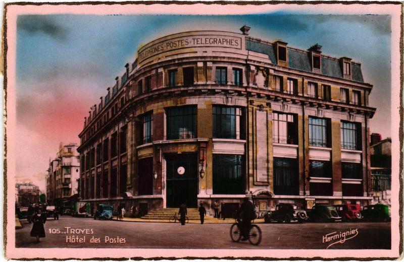 Carte postale ancienne Troyes Hotel des Postes à Troyes