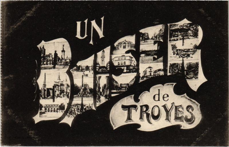 Carte postale ancienne Troyes souvenir à Troyes