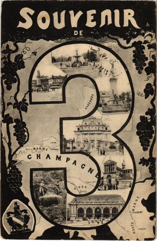 Carte postale ancienne Troyes souvenir à Troyes