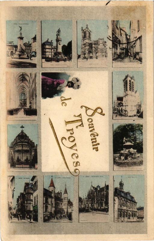 Carte postale ancienne Troyes souvenir à Troyes