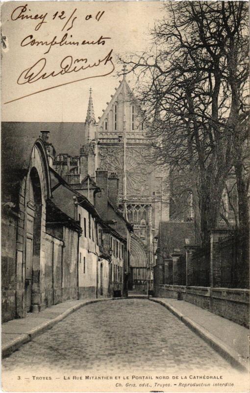 Carte postale ancienne Troyes Rue Mitantier à Troyes