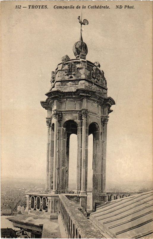 Carte postale ancienne Troyes Campanile de la Cathedrale à Troyes