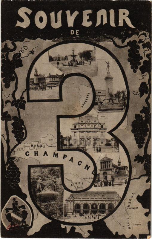 Carte postale ancienne Troyes souvenir à Troyes