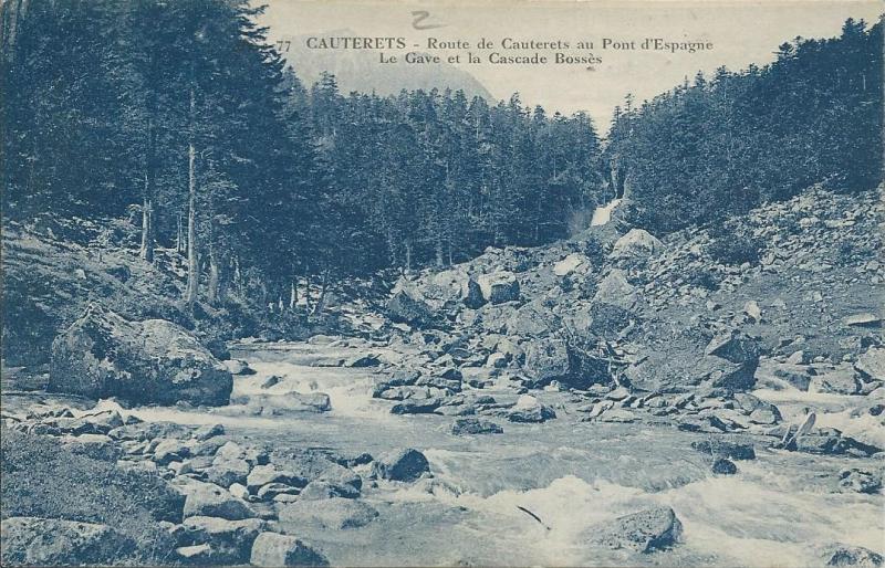 Carte postale ancienne Route de Cauterets au Pont d'Espagne à Cauterets