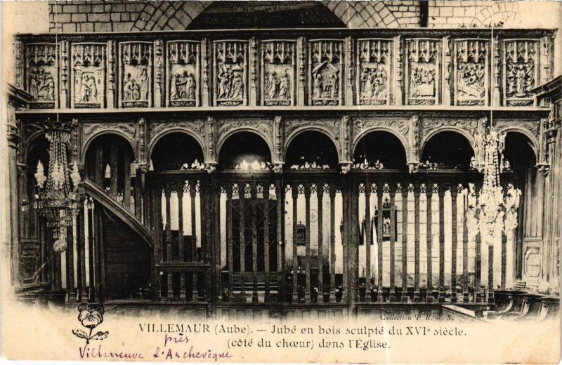 Carte postale ancienne Villemaur Jube de l'Eglise