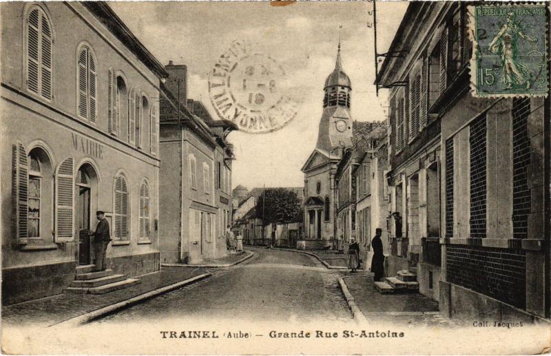 Carte postale ancienne Trainel Grande Rue Saint-Antoine