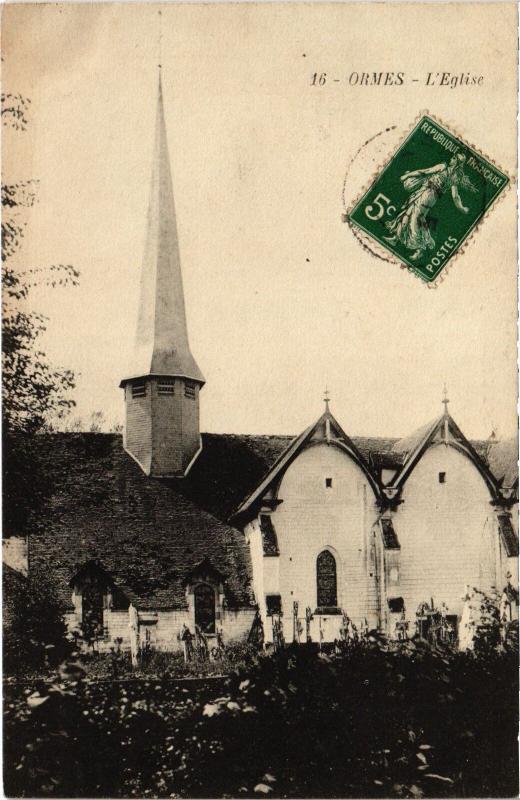 Carte postale ancienne Ormes Eglise à Ormes