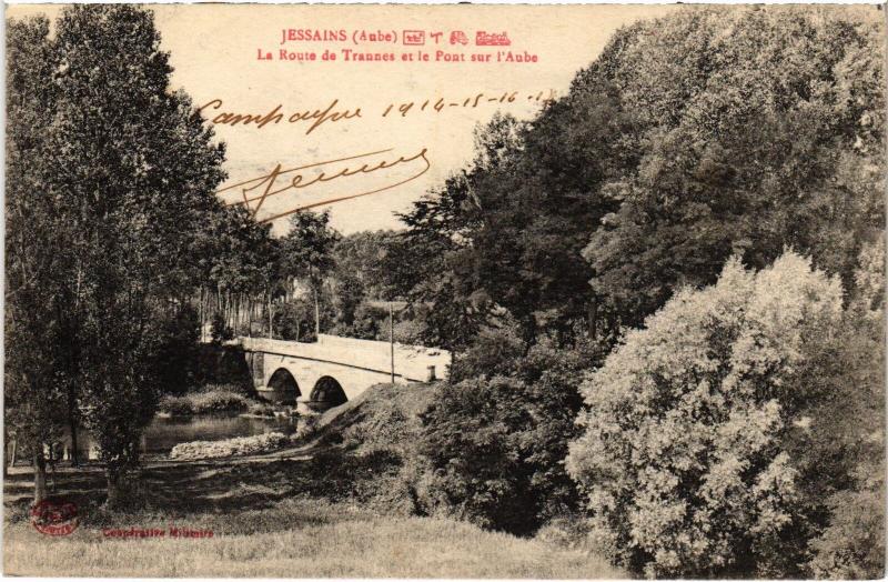 Carte postale ancienne Jessains Route de Trannes à Jessains