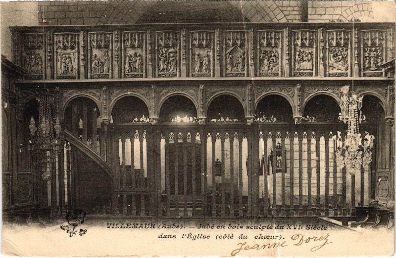 Carte postale ancienne Villemaur Jube de l'Eglise