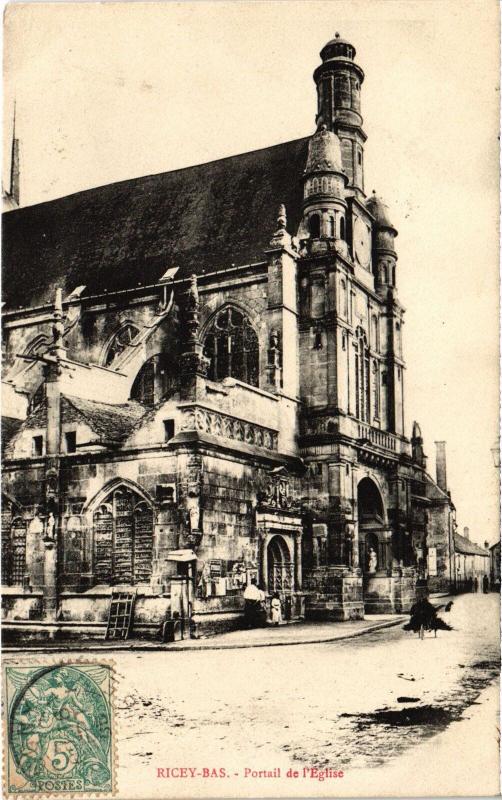 Carte postale ancienne Ricey Portail de l'Eglise Saint-Pierre