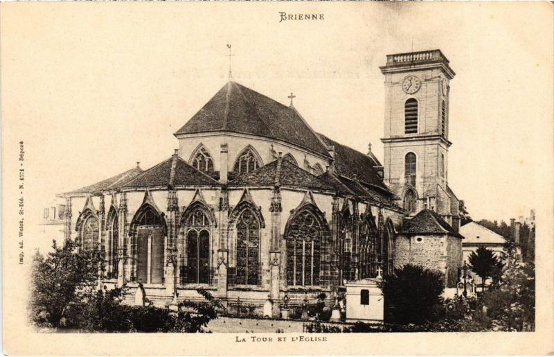 Carte postale ancienne Brienne Eglise et la Tour