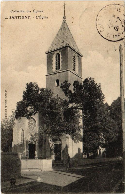 Carte postale ancienne Santigny Eglise