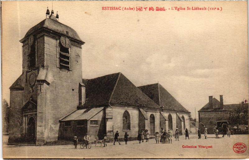 Carte postale ancienne Estissac Eglise Saint-Liebault à Estissac