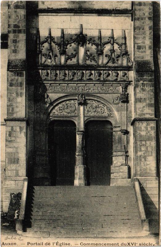 Carte postale ancienne Auxon Portail de l'Eglise à Auxon