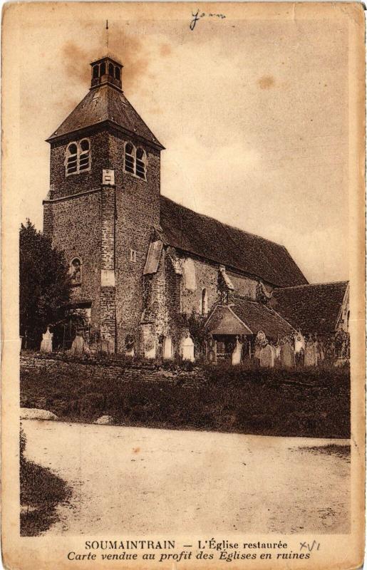 Carte postale ancienne Soumaintrain Eglise