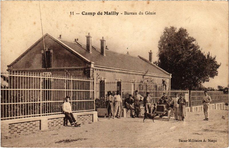 Carte postale ancienne Mailly le Camp Bureau de Genie à Mailly-le-Camp