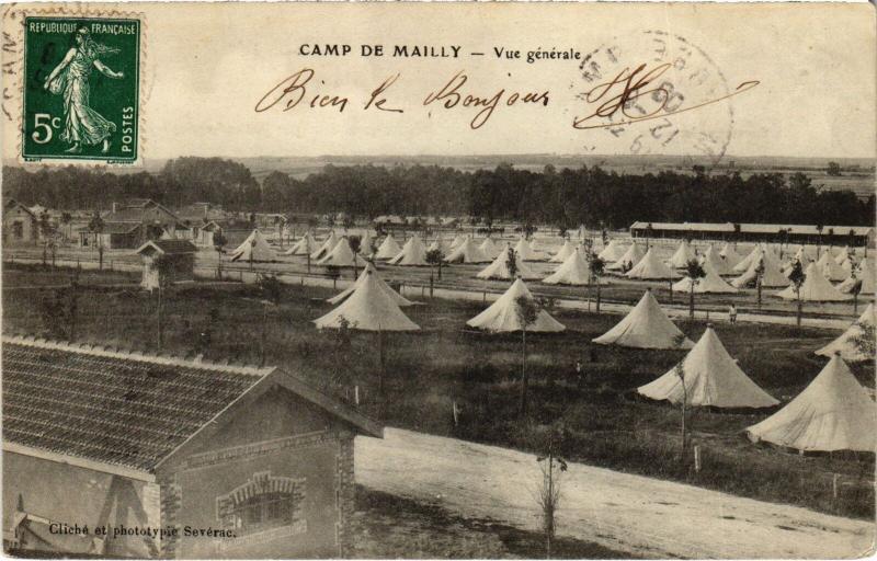 Carte postale ancienne Mailly le Camp vue generale à Mailly-le-Camp