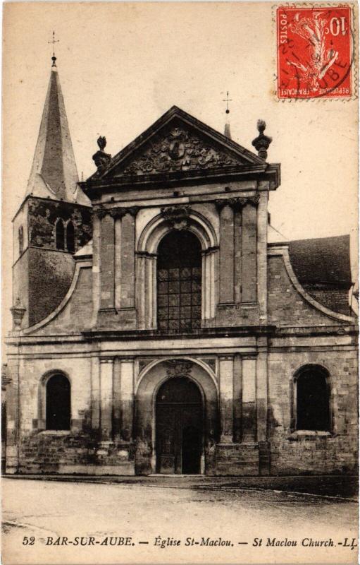 Carte postale ancienne Bar sur Aube Eglise Saint-Maclou à Bar-sur-Aube