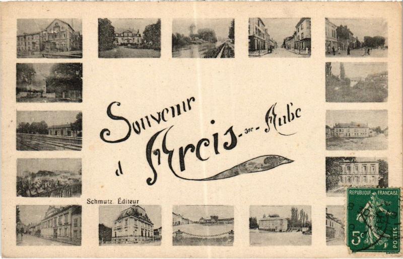 Carte postale ancienne Arcis souvenir