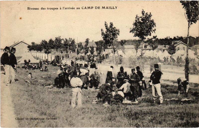 Carte postale ancienne Mailly le Camp Bivouac des troupes à Mailly-le-Camp