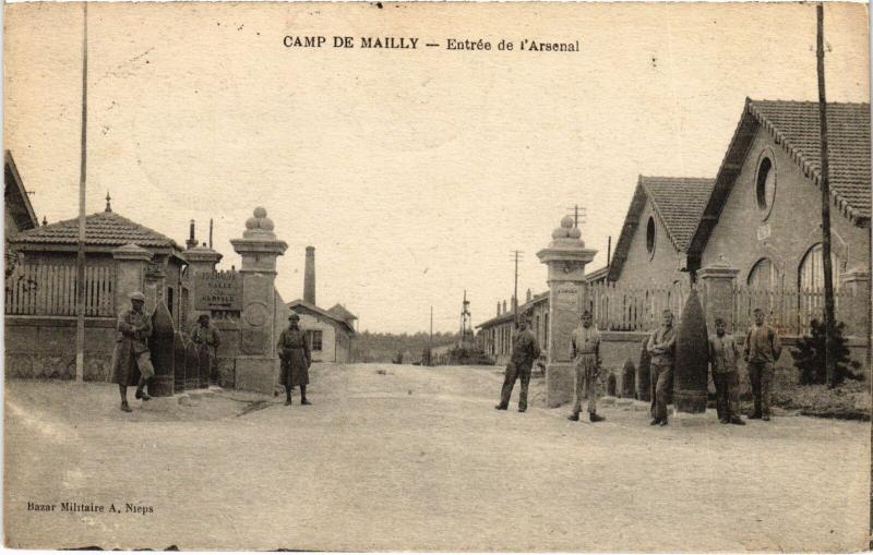 Carte postale ancienne Mailly le Camp entree de l'Arsenal à Mailly-le-Camp