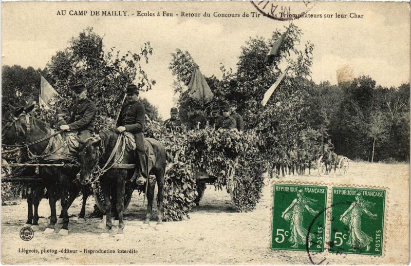 Carte postale ancienne Mailly le Camp Retour du Concours de Tir à Mailly-le-Camp