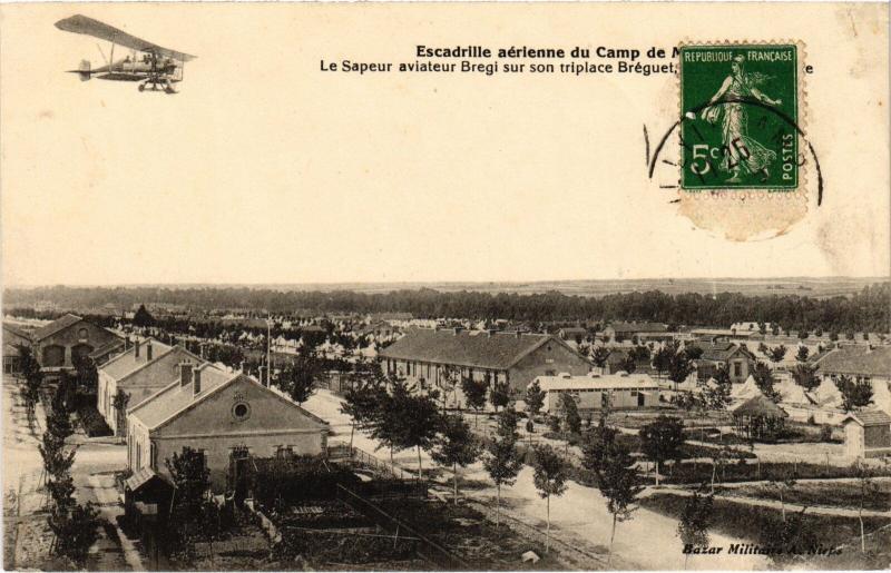 Carte postale ancienne Mailly le Camp le Sapeur aviateur Bregi à Mailly-le-Camp