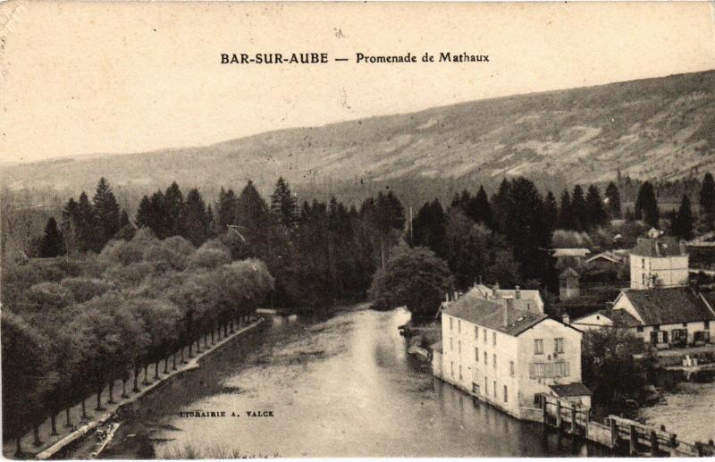 Carte postale ancienne Bar sur Aube Promenade de Mathaux à Bar-sur-Aube