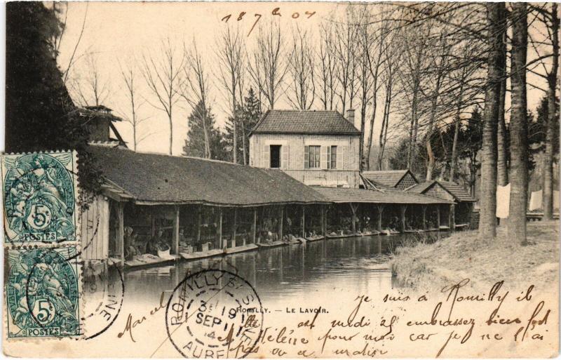 Carte postale ancienne Romilly le lavoir