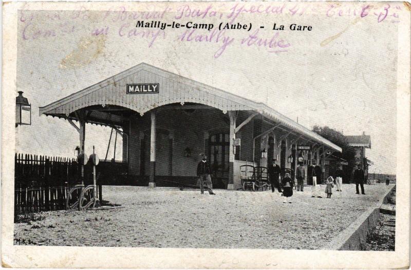 Carte postale ancienne Mailly le Camp la Gare à Mailly-le-Camp