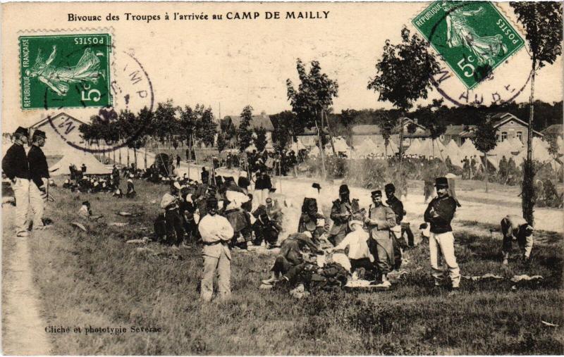 Carte postale ancienne Mailly le Camp Bivouac des troupes à Mailly-le-Camp
