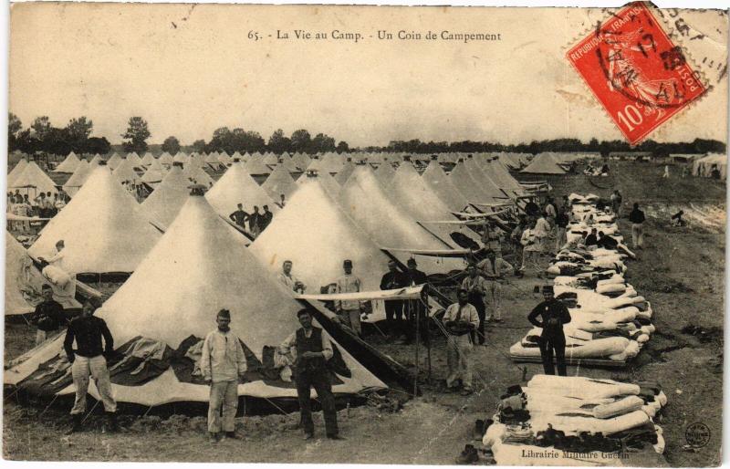 Carte postale ancienne Mailly le Camp un coin de campement à Mailly-le-Camp