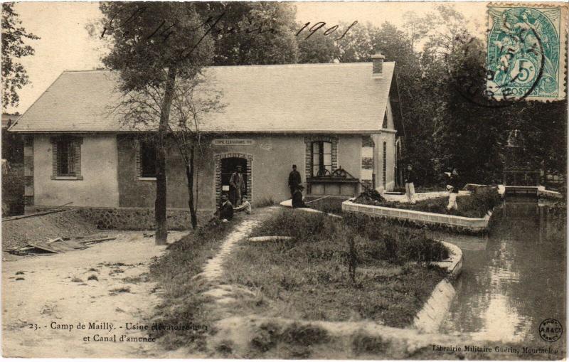 Carte postale ancienne Mailly le Camp usine elevatoire et canaé d'amanee à Mailly-le-Camp