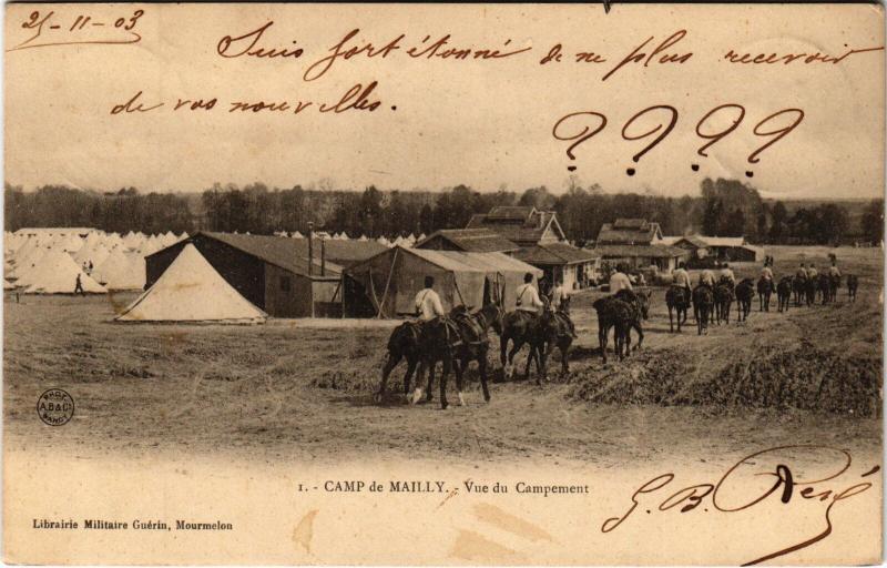 Carte postale ancienne Mailly le Camp convoi automobiles à Mailly-le-Camp