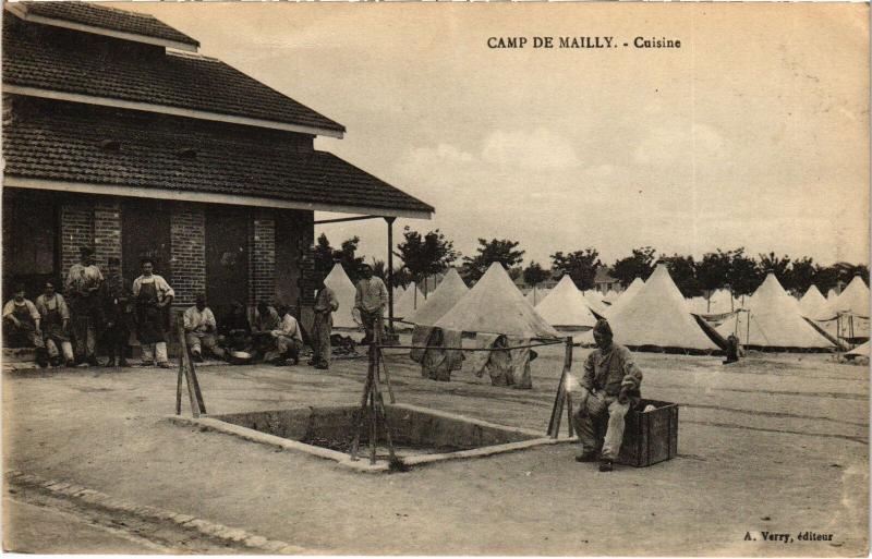 Carte postale ancienne Mailly le Camp cuisine à Mailly-le-Camp