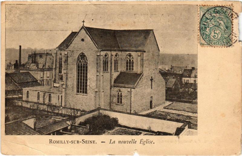 Carte postale ancienne Romilly Eglise