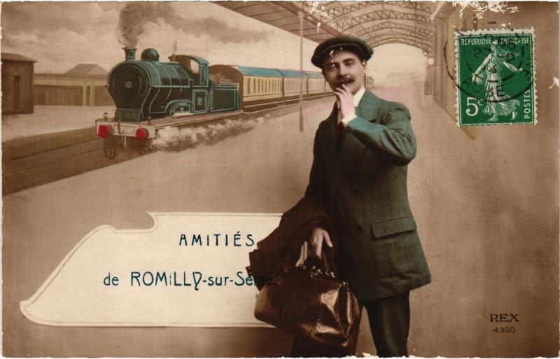 Carte postale ancienne Romilly souvenir