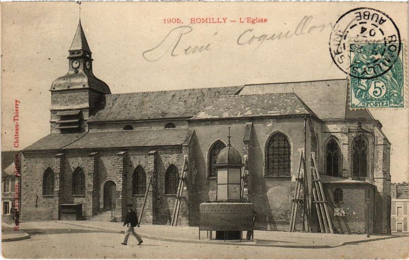Carte postale ancienne Romilly Eglise