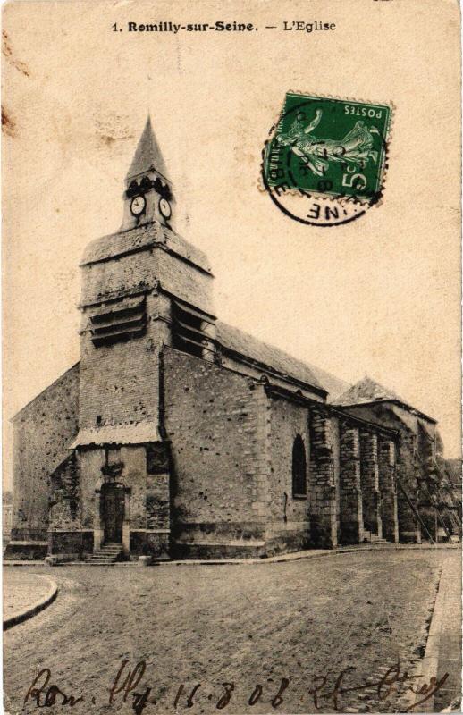 Carte postale ancienne Romilly Eglise