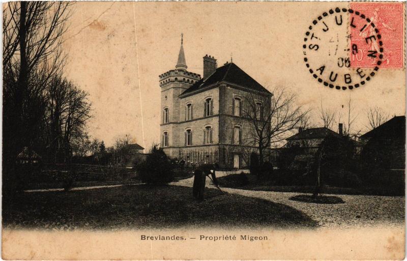 Carte postale ancienne Breviandes Propriete Migeon