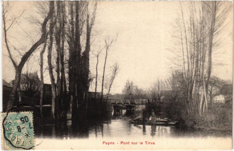 Carte postale ancienne Payns Pont sur la Tirva à Payns