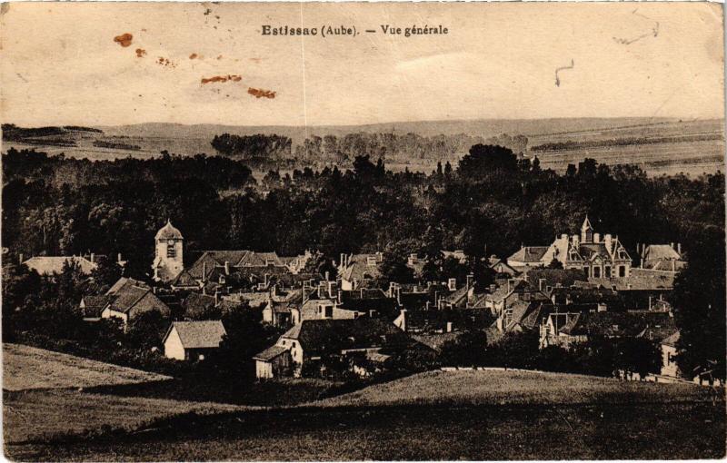 Carte postale ancienne Estissac vue generale à Estissac