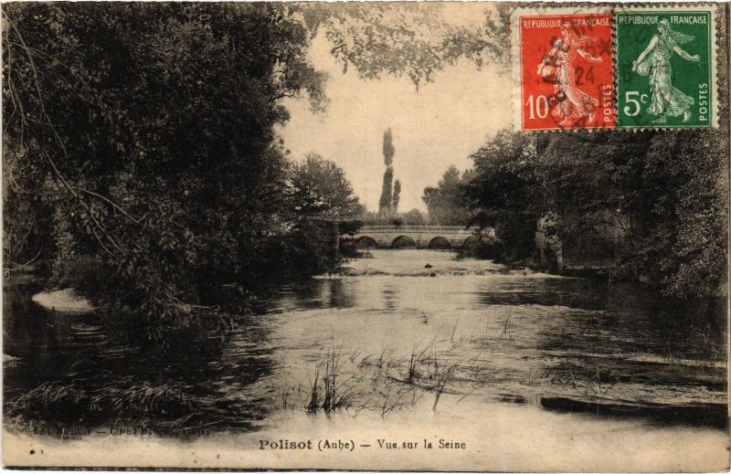 Carte postale ancienne Polisot vue sur la Seine à Polisot