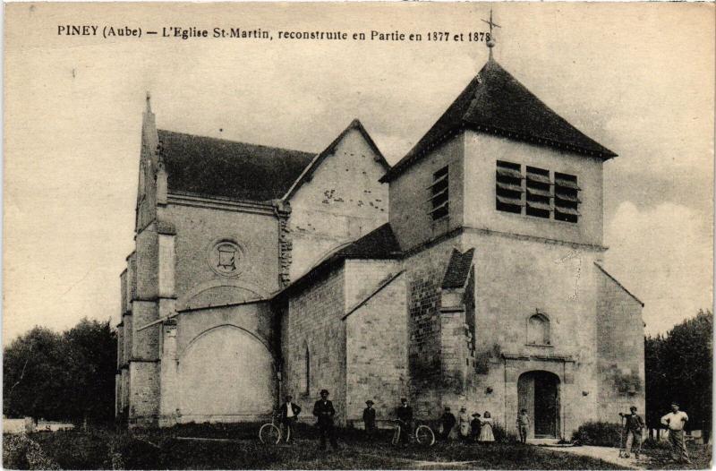 Carte postale ancienne Piney Eglise Saint-Martin à Piney