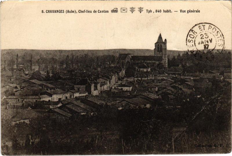 Carte postale ancienne Chavanges vue generale à Chavanges